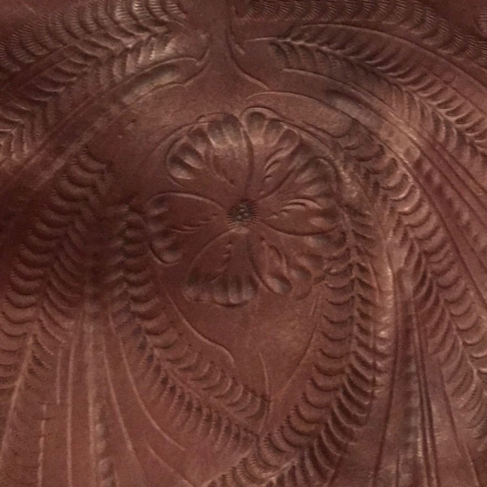 Brown Embossed Leather Shoulder Bag - Picture 4 of 10